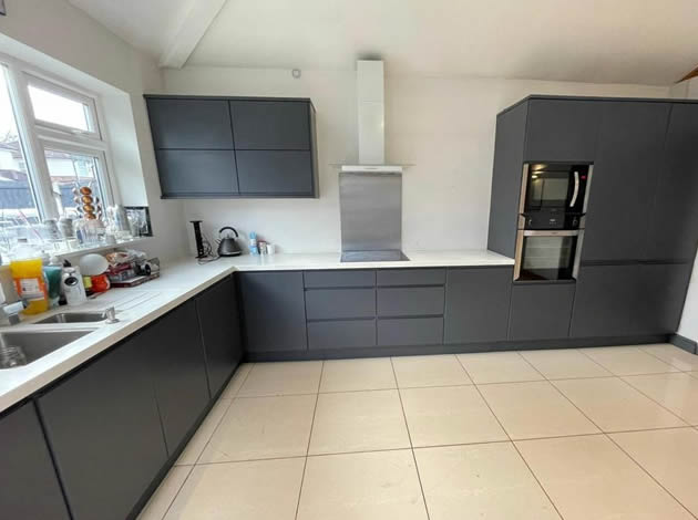 all done - transformed kitchen from white to grey